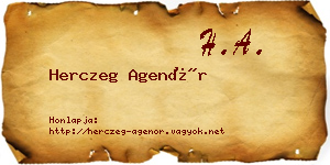 Herczeg Agenór névjegykártya